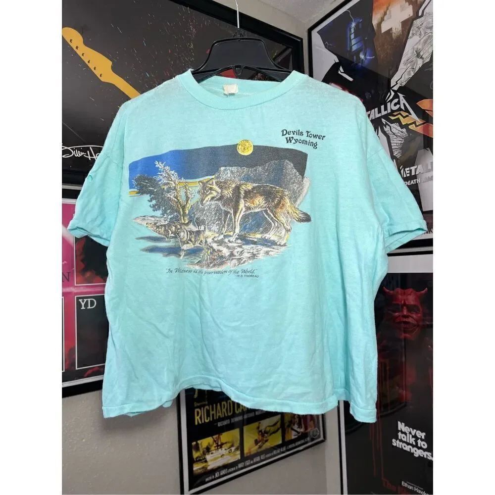 Vintage 70s Devils Tower Wyoming Nature Tee